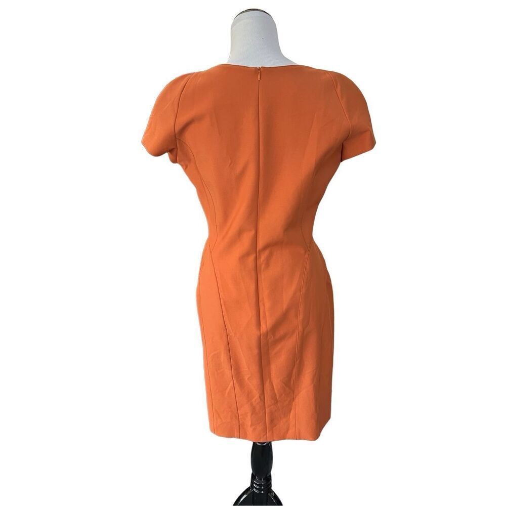 Armani Collezioni coral/orange classic carrier dress back zip size 10 - Picture 3 of 10